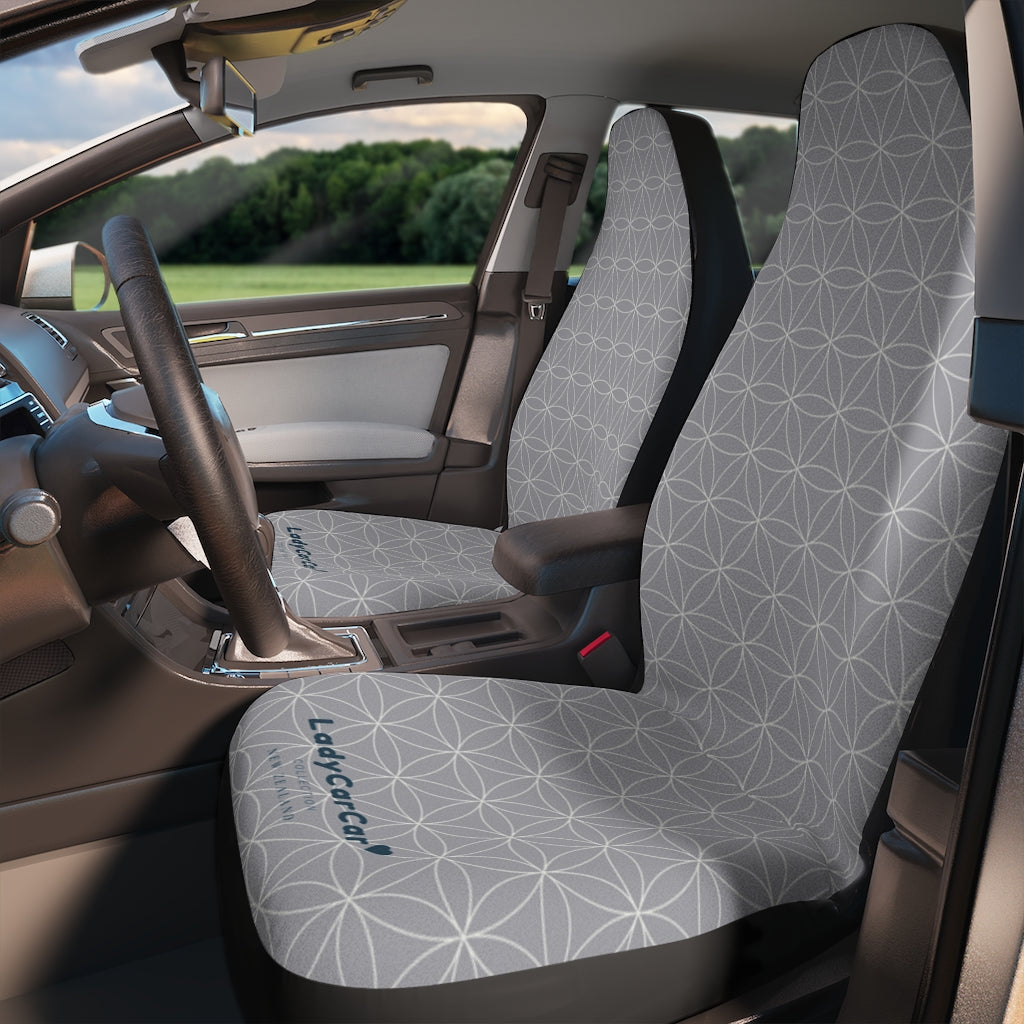 Japanese shippo pattern II | grey | car seat covers