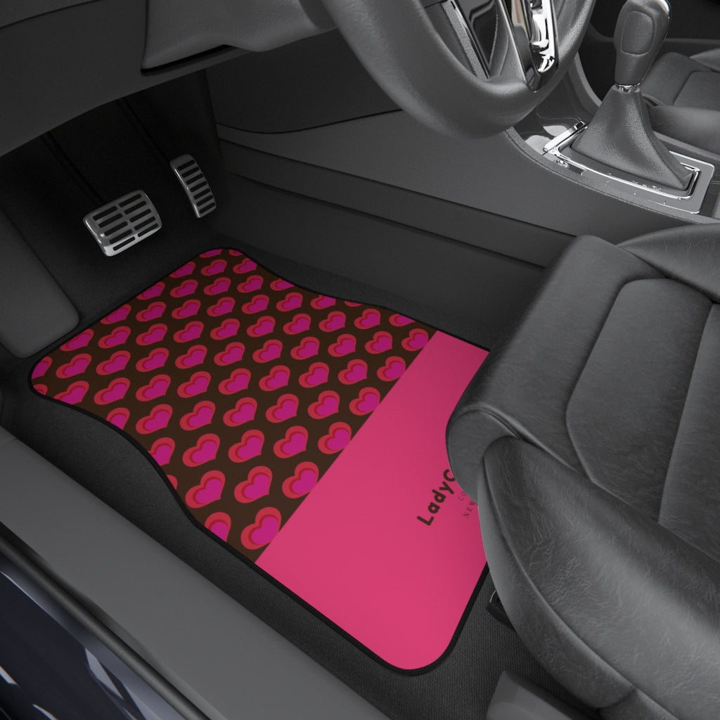 Choco hearts I | cherry | front car floor mats