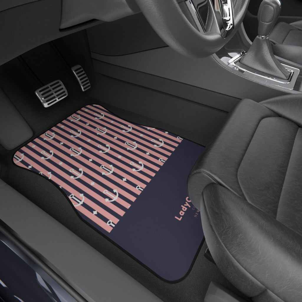 Nautical love I | pink | front car floor mats