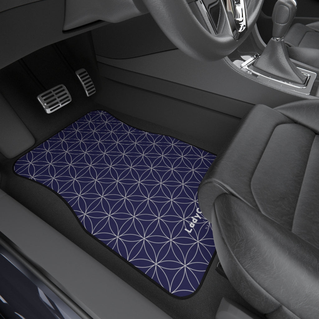 Japanese shippo pattern II | navy | front car floor mats