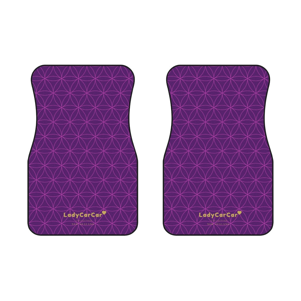 Japanese shippo pattern II | purple | front car floor mats