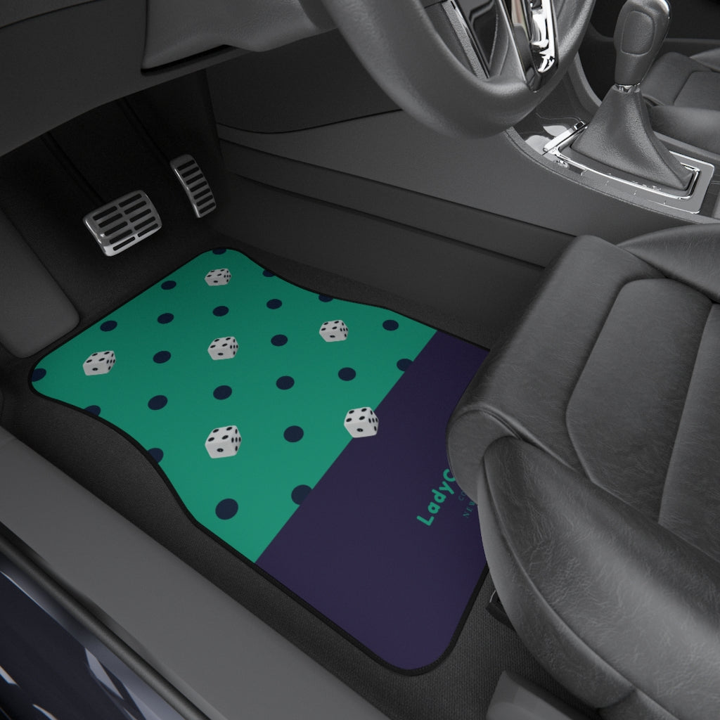 Dice dots I | green | front car floor mats