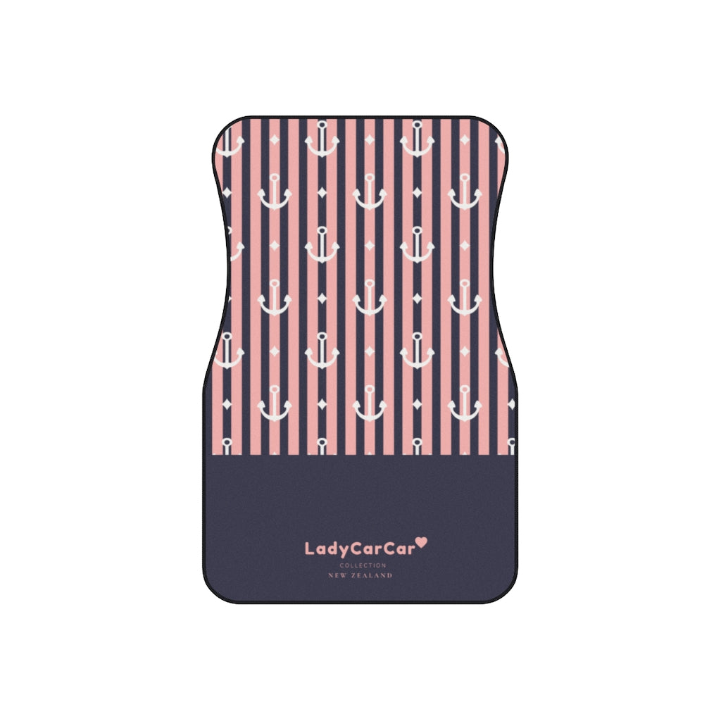 Nautical love I | pink | front car floor mats