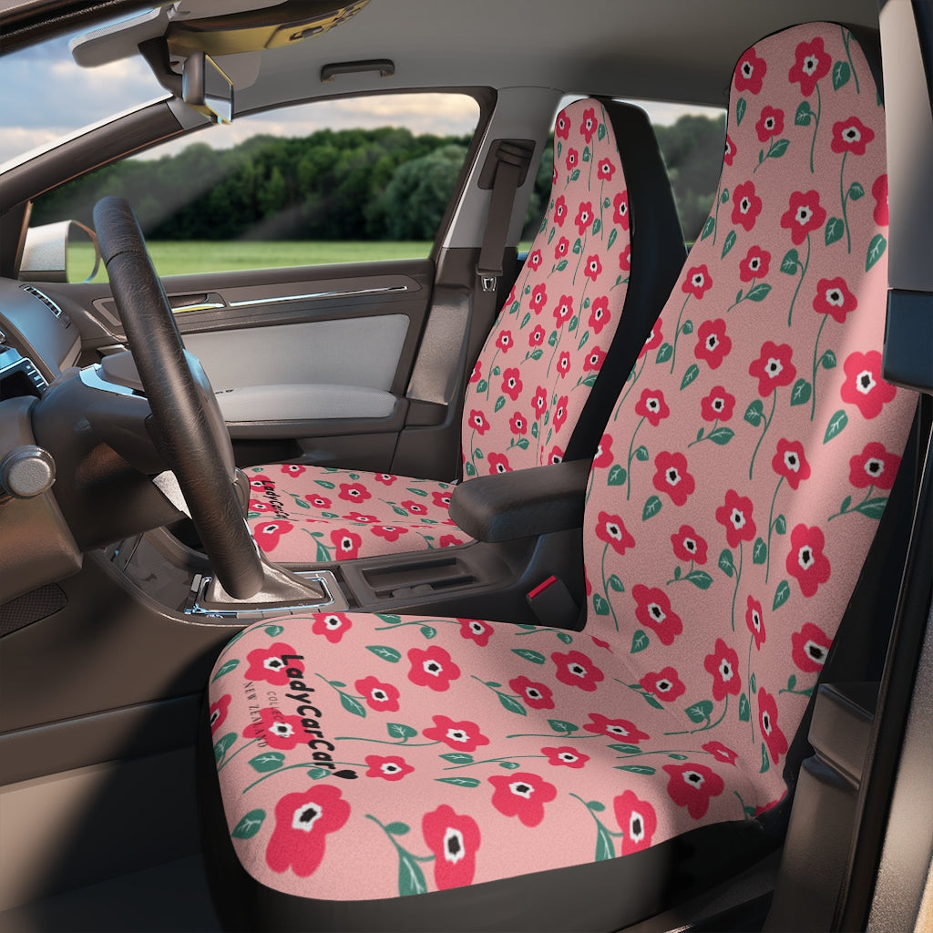 Floral medley | pink and red | car seat covers