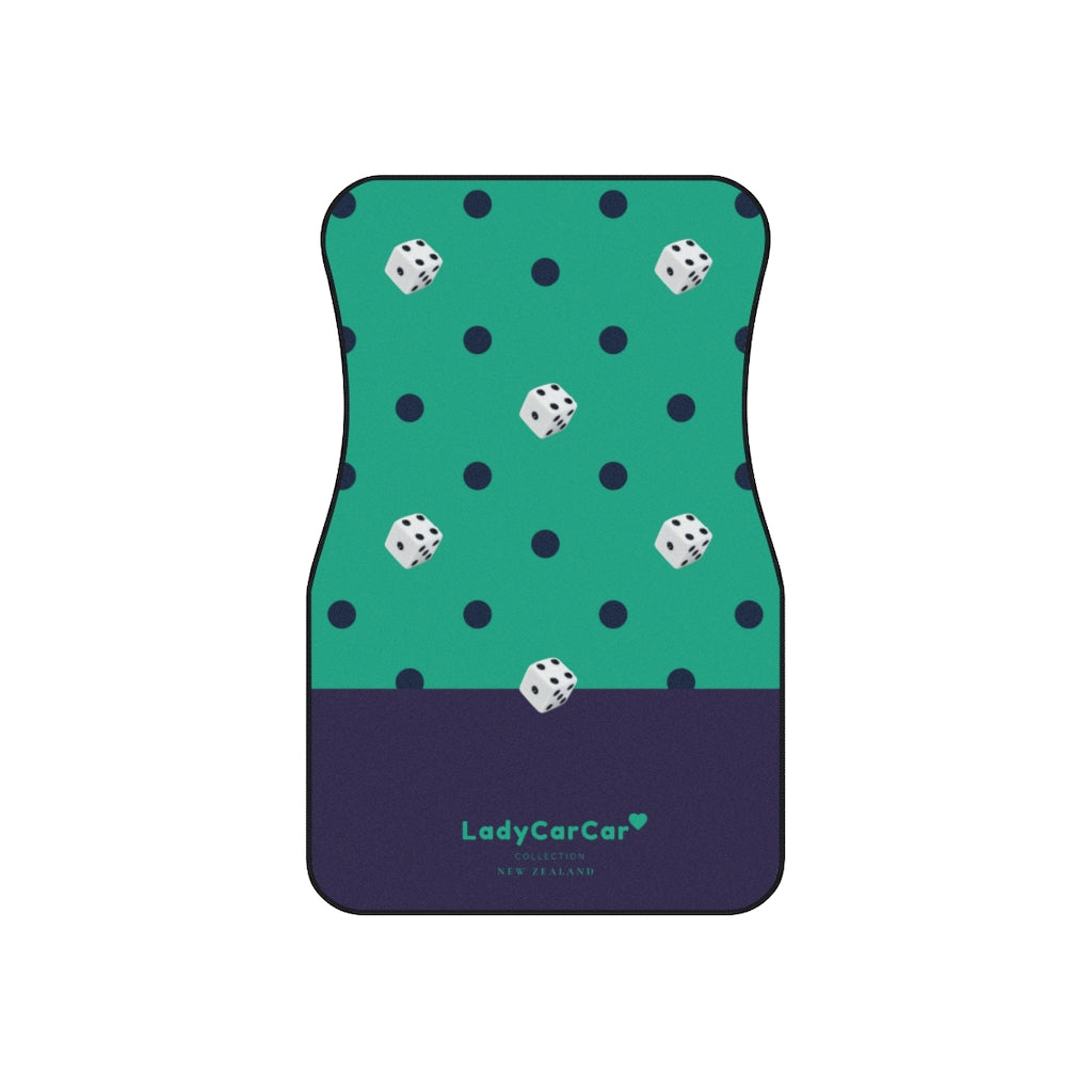 Dice dots I | green | front car floor mats