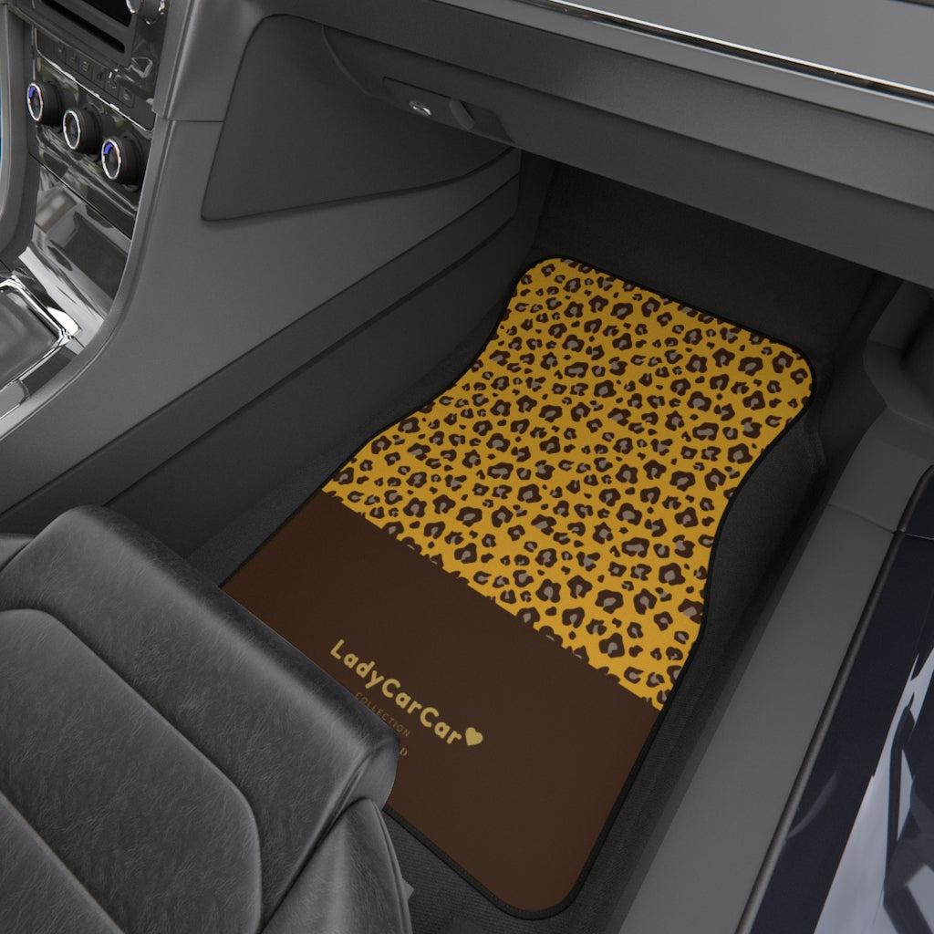 Cheetah & sweet I | mustard | front car floor mats