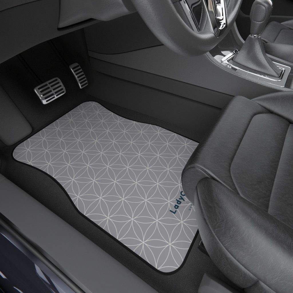 Japanese shippo pattern II | grey | front car floor mats