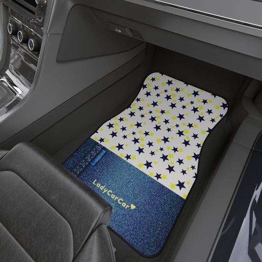 Starable I | yellow and denim | front car floor mats