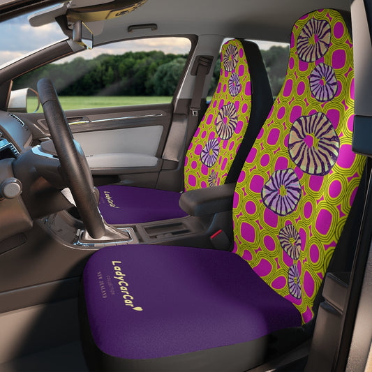 Retro mood and corals I | purple | car seat covers