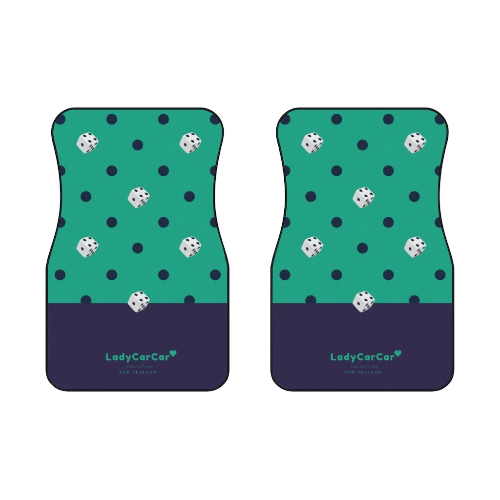 Dice dots I | green | front car floor mats