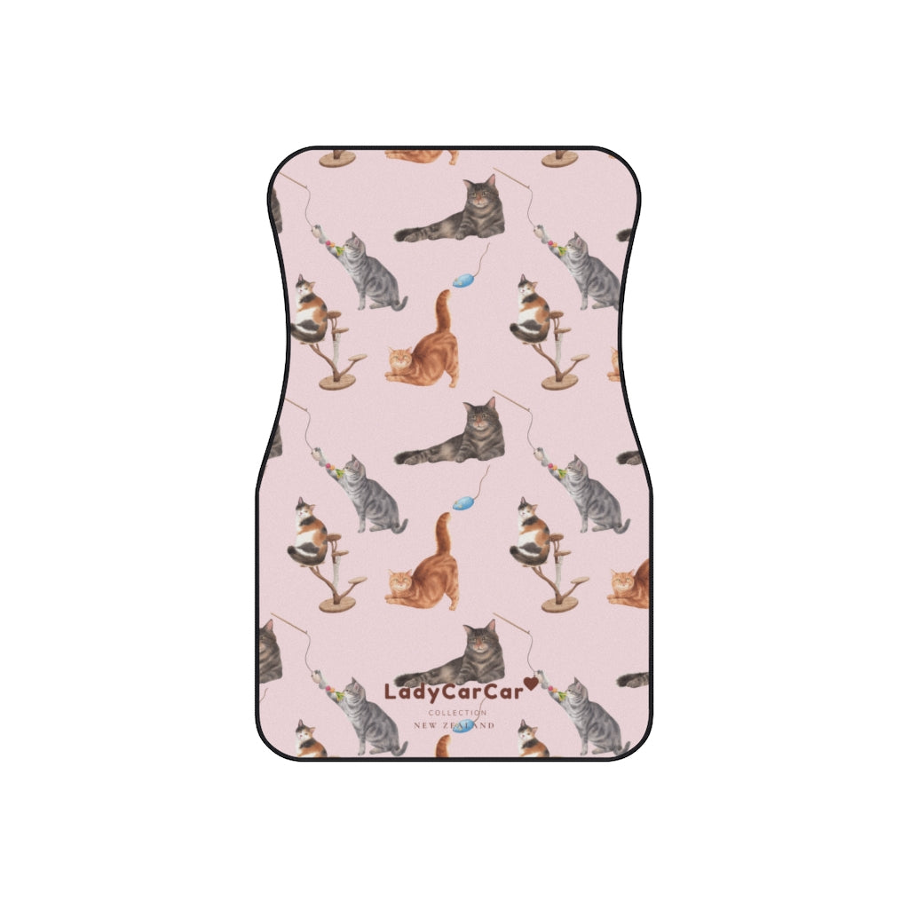 Cat playground II | pink | front car floor mats