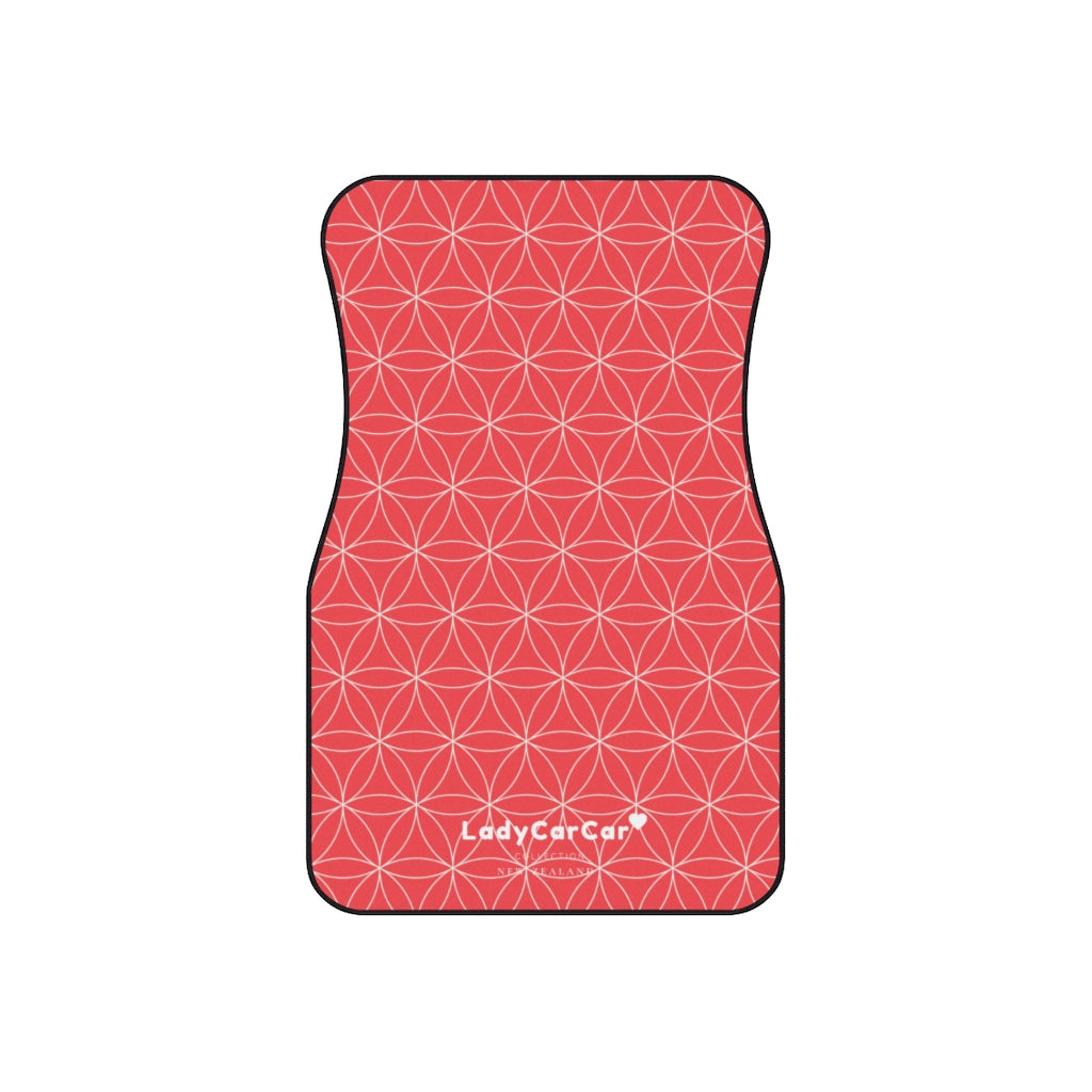 Japanese shippo pattern II | red | front car floor mats