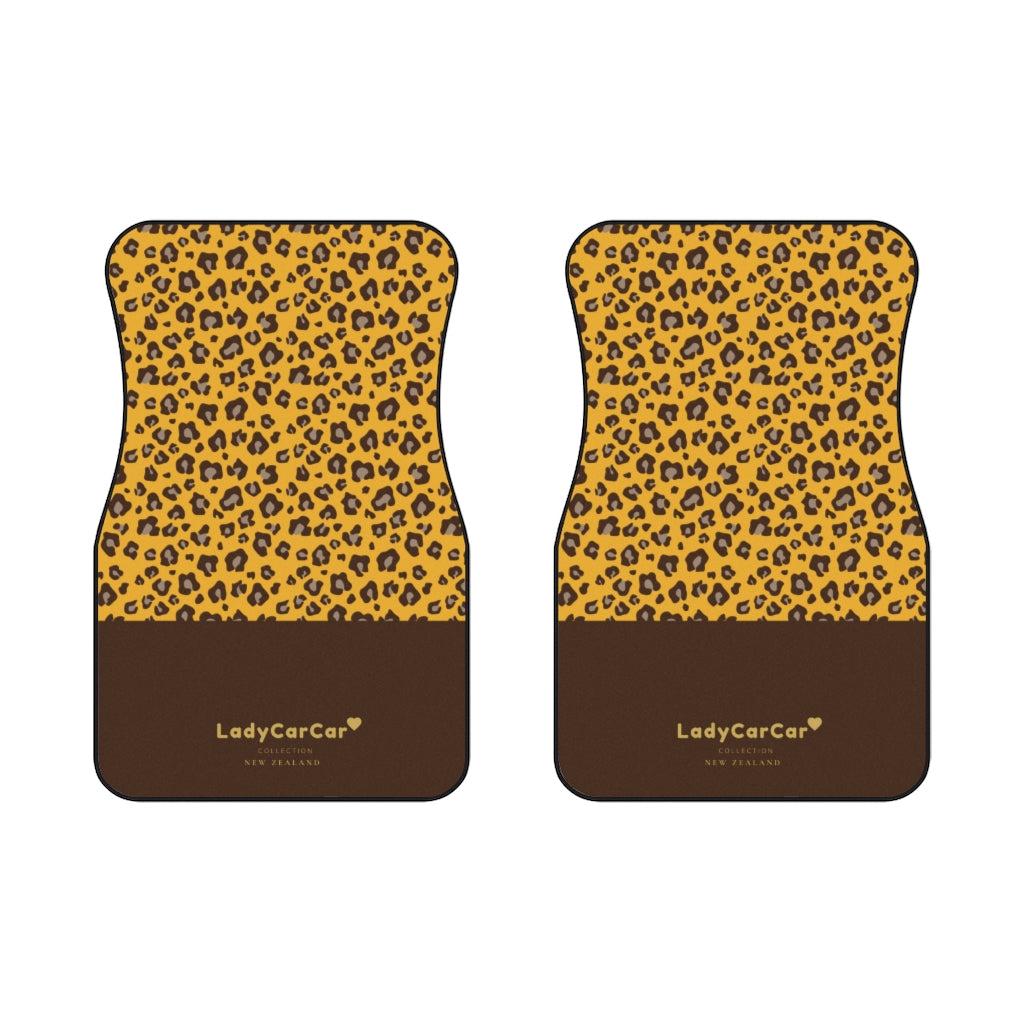 Cheetah & sweet I | mustard | front car floor mats