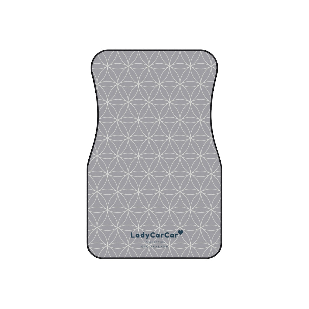 Japanese shippo pattern II | grey | front car floor mats