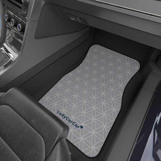 Japanese shippo pattern II | grey | front car floor mats