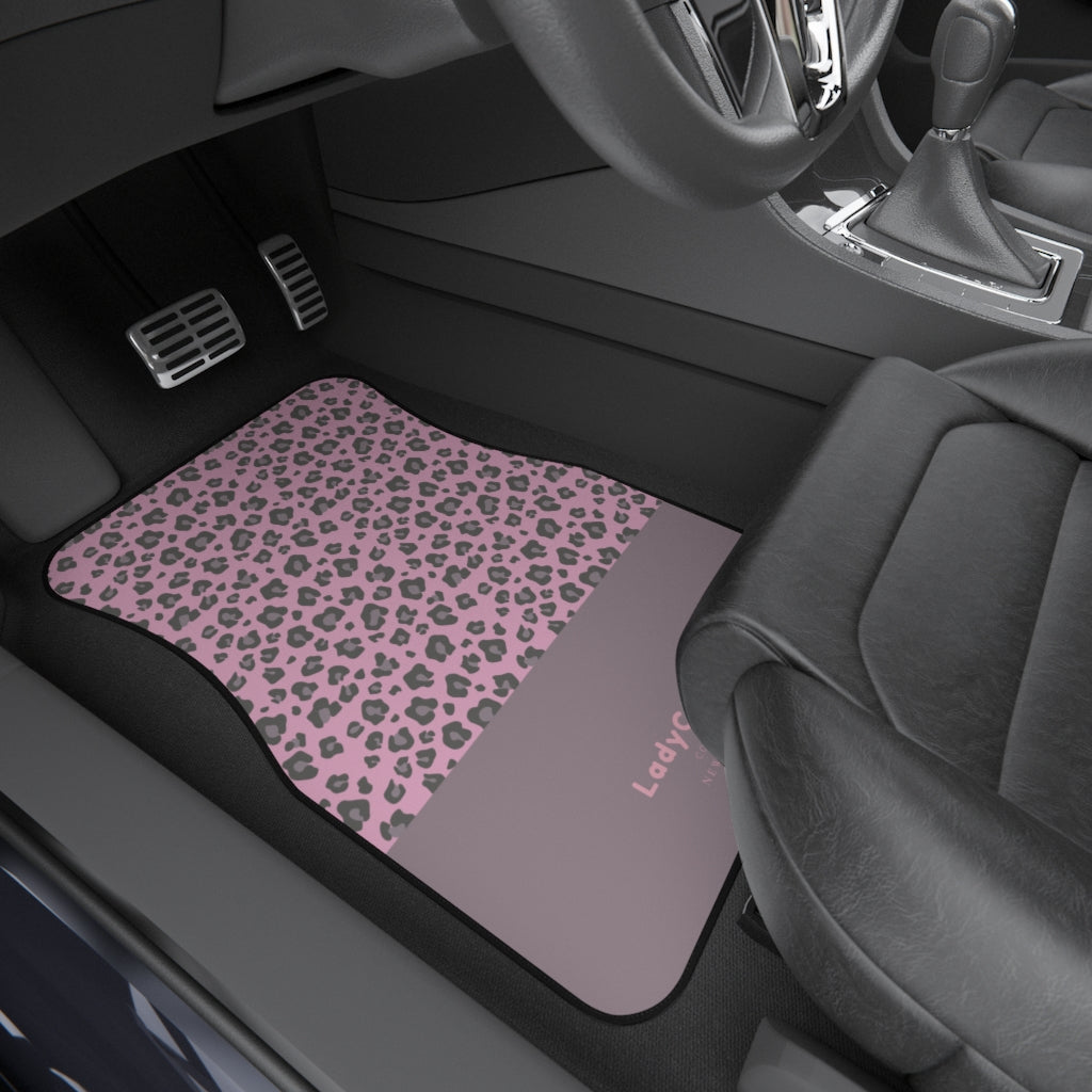 Cheetah & sweet I | pink | front car floor mats