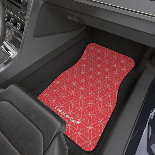 Japanese shippo pattern II | red | front car floor mats