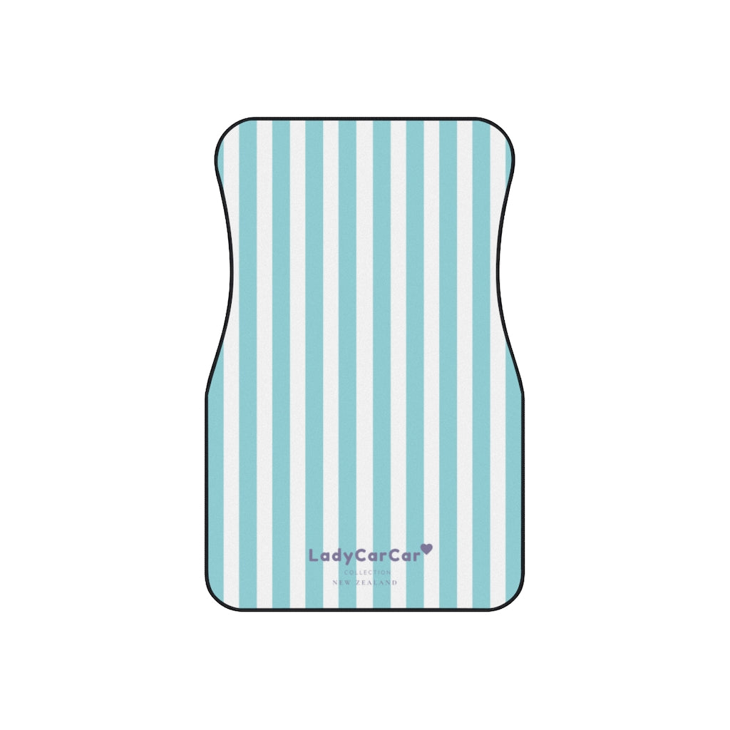 Cottage floral stripes (plain) | blue | front car floor mats