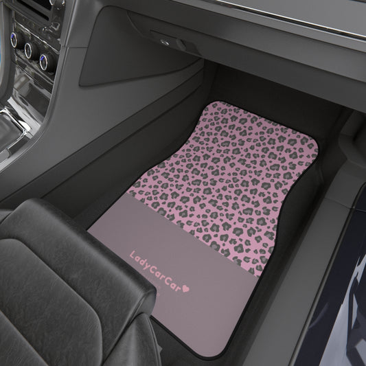 Cheetah & sweet I | pink | front car floor mats