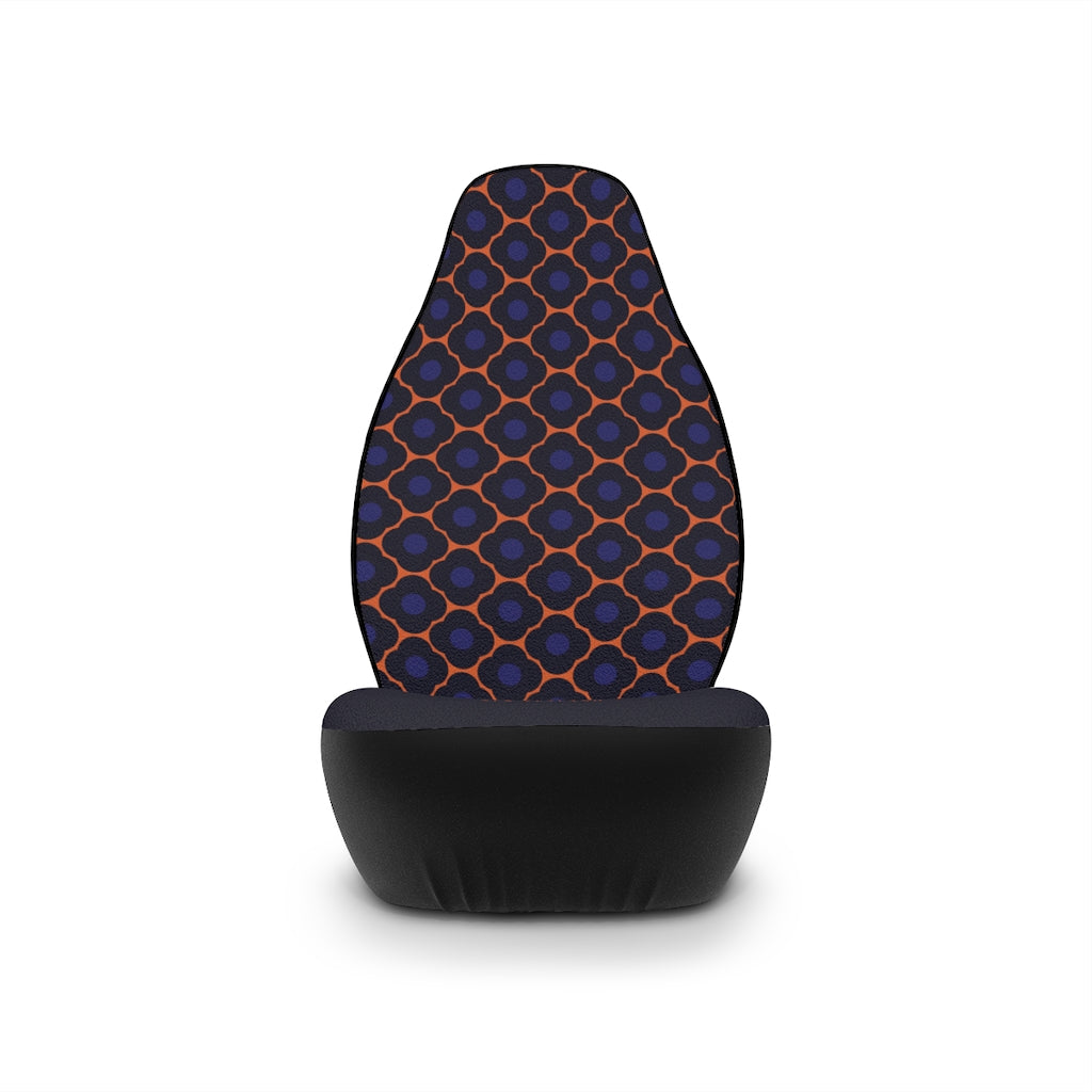 Chic quatrefoil I | orange and blue | car seat covers