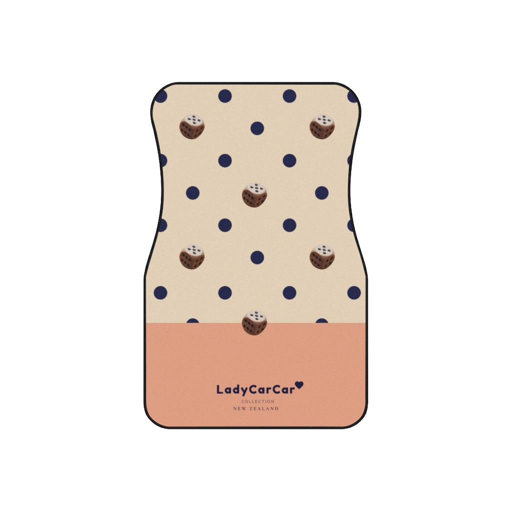 Dice dots I | beige | front car floor mats