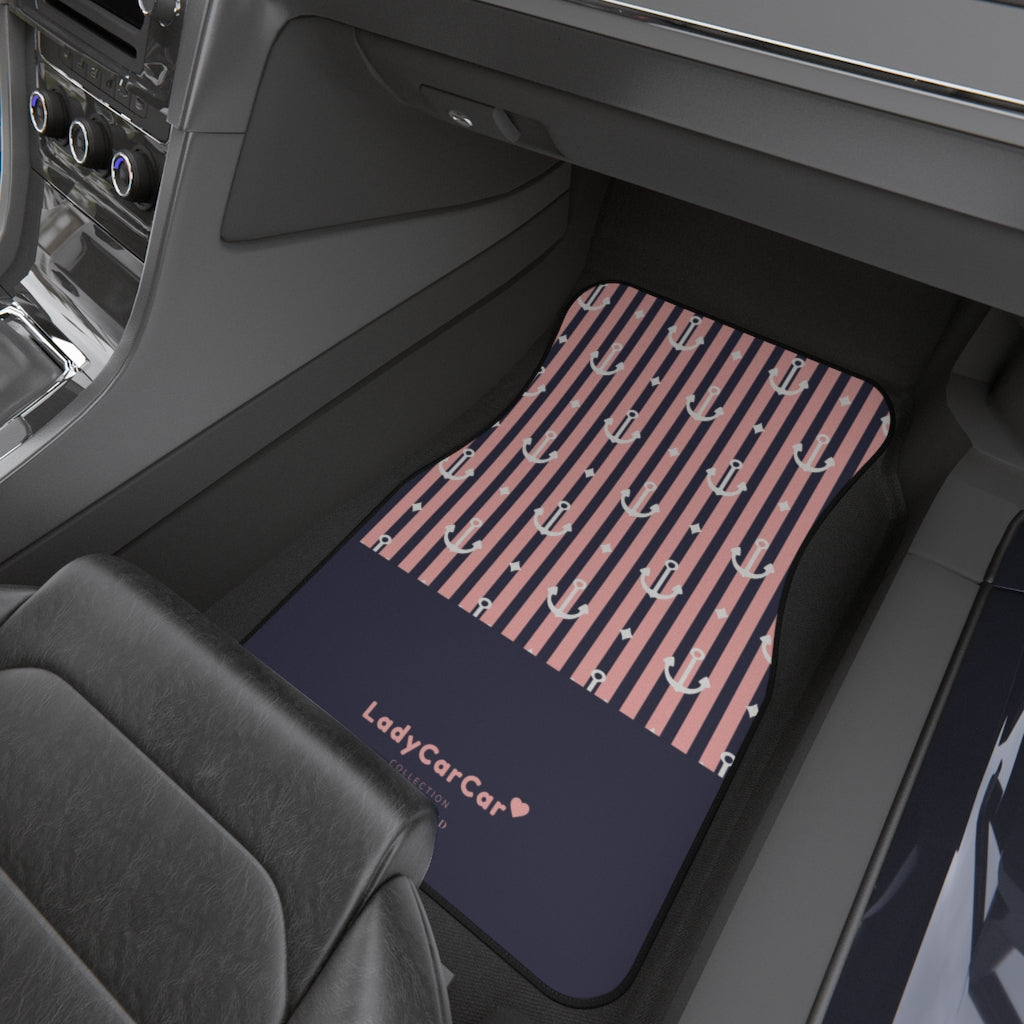 Nautical love I | pink | front car floor mats