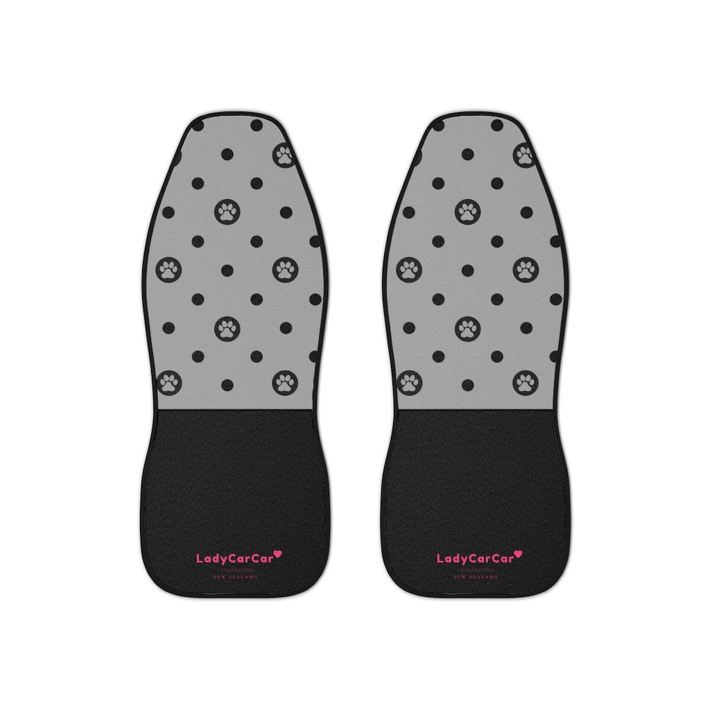 Paws and polka dots I | grey | car seat covers