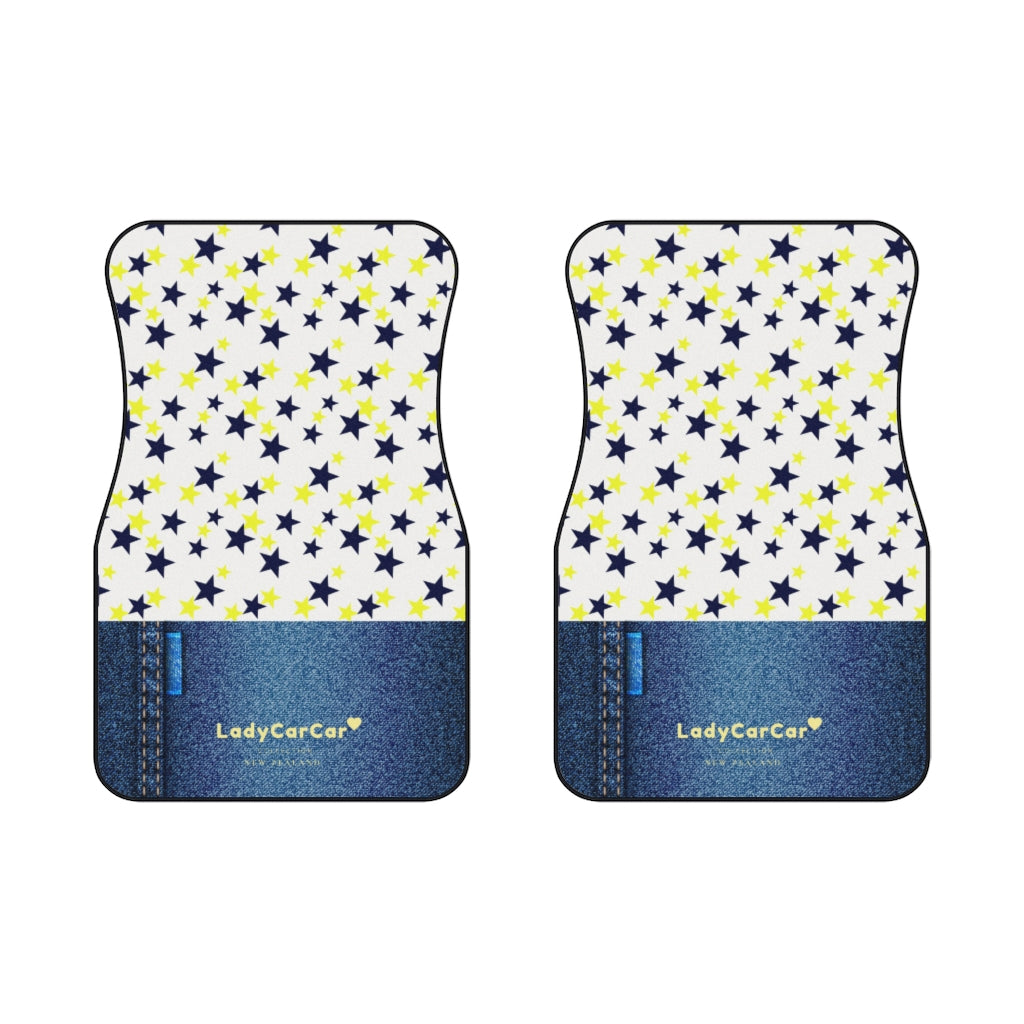 Starable I | yellow and denim | front car floor mats