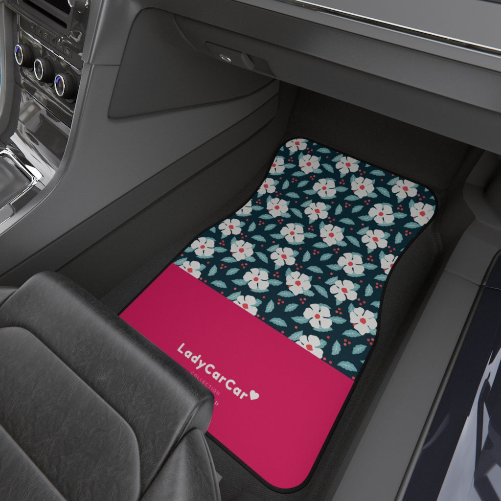 Busy lizzies garden | cherry | front car floor mats