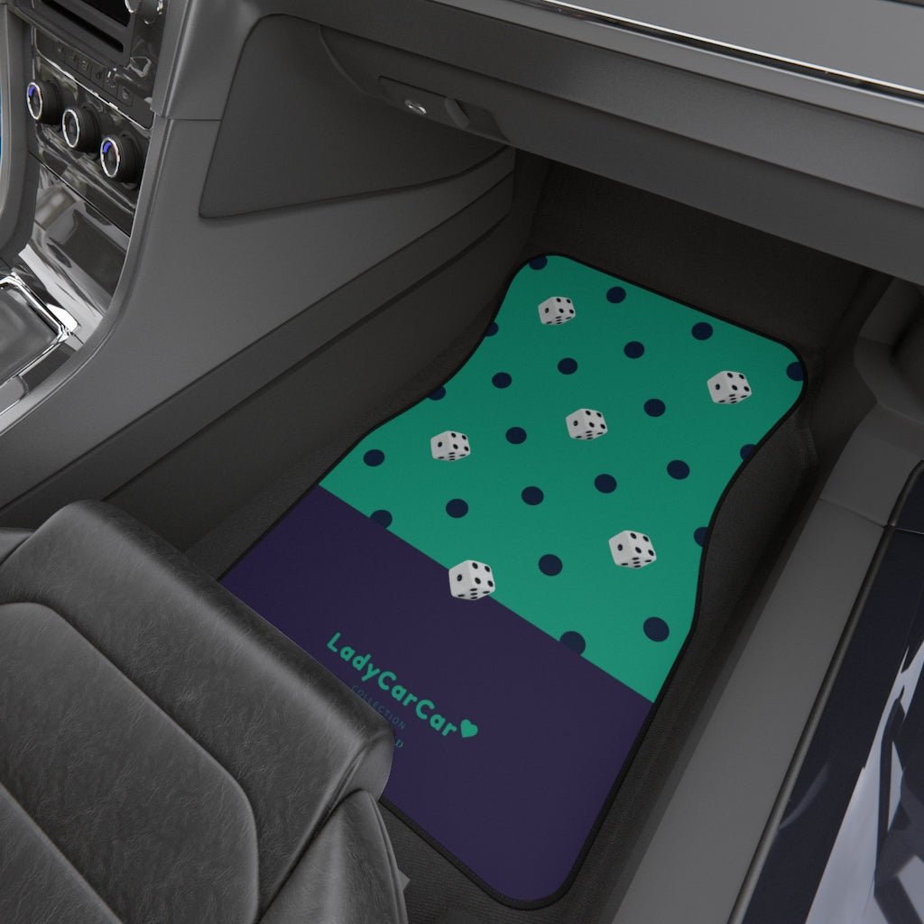 Dice dots I | green | front car floor mats