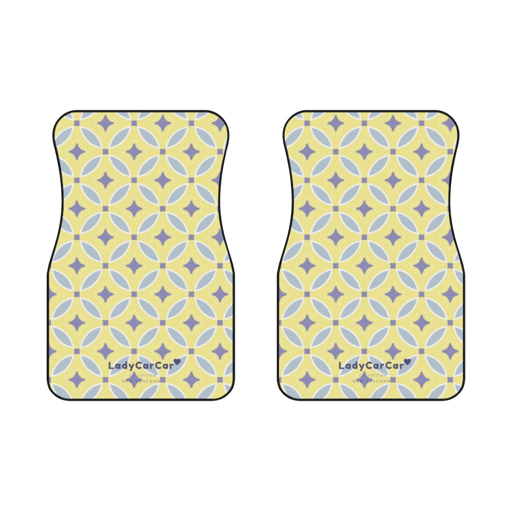 Japanese shippo pattern I | baby yellow | front car floor mats