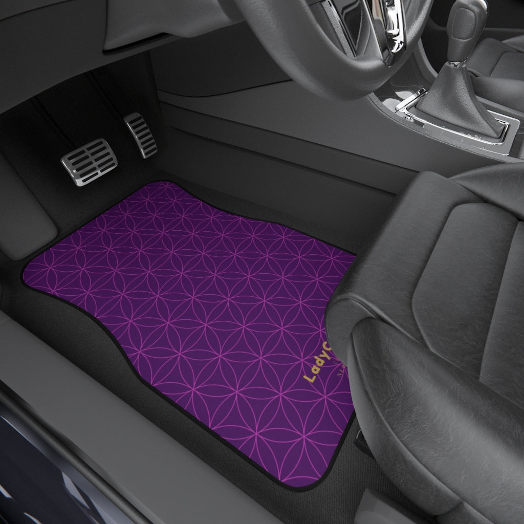 Japanese shippo pattern II | purple | front car floor mats