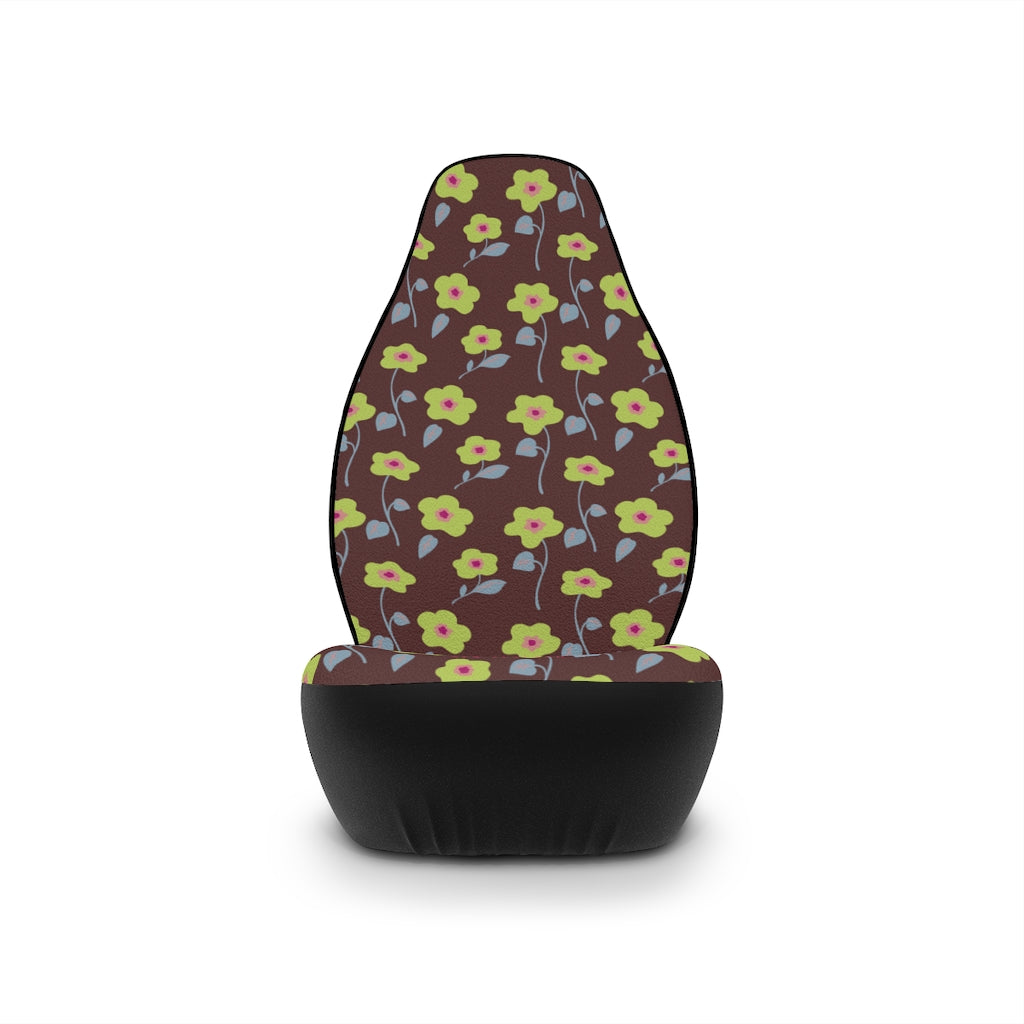 Floral medley | brown and yellow | car seat covers