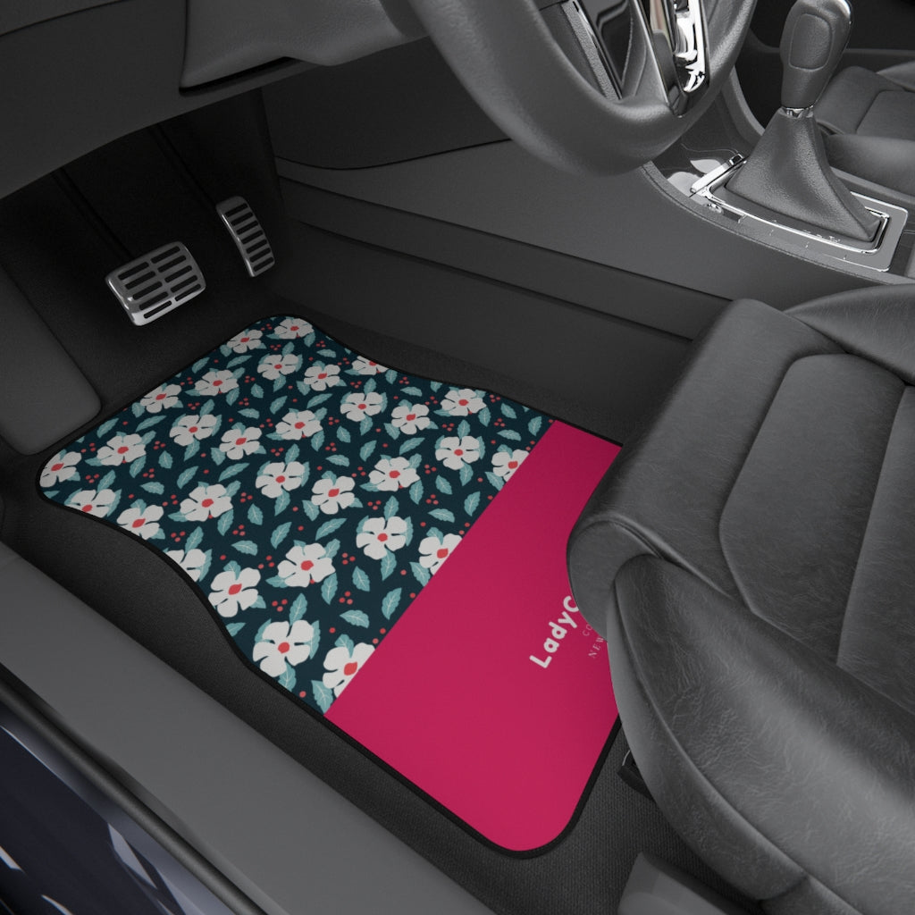 Busy lizzies garden | cherry | front car floor mats