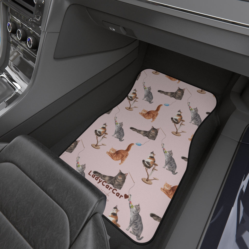 Cat playground II | pink | front car floor mats