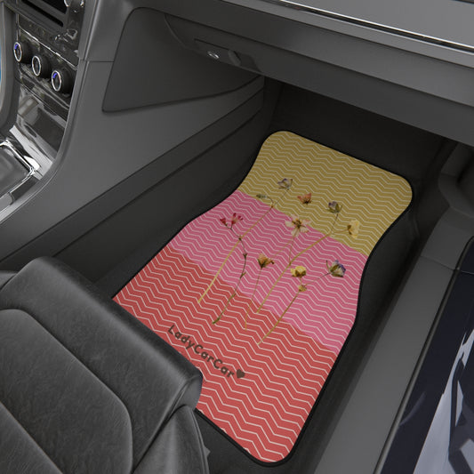 Chevron mania I | OPY and floral | front car floor mats