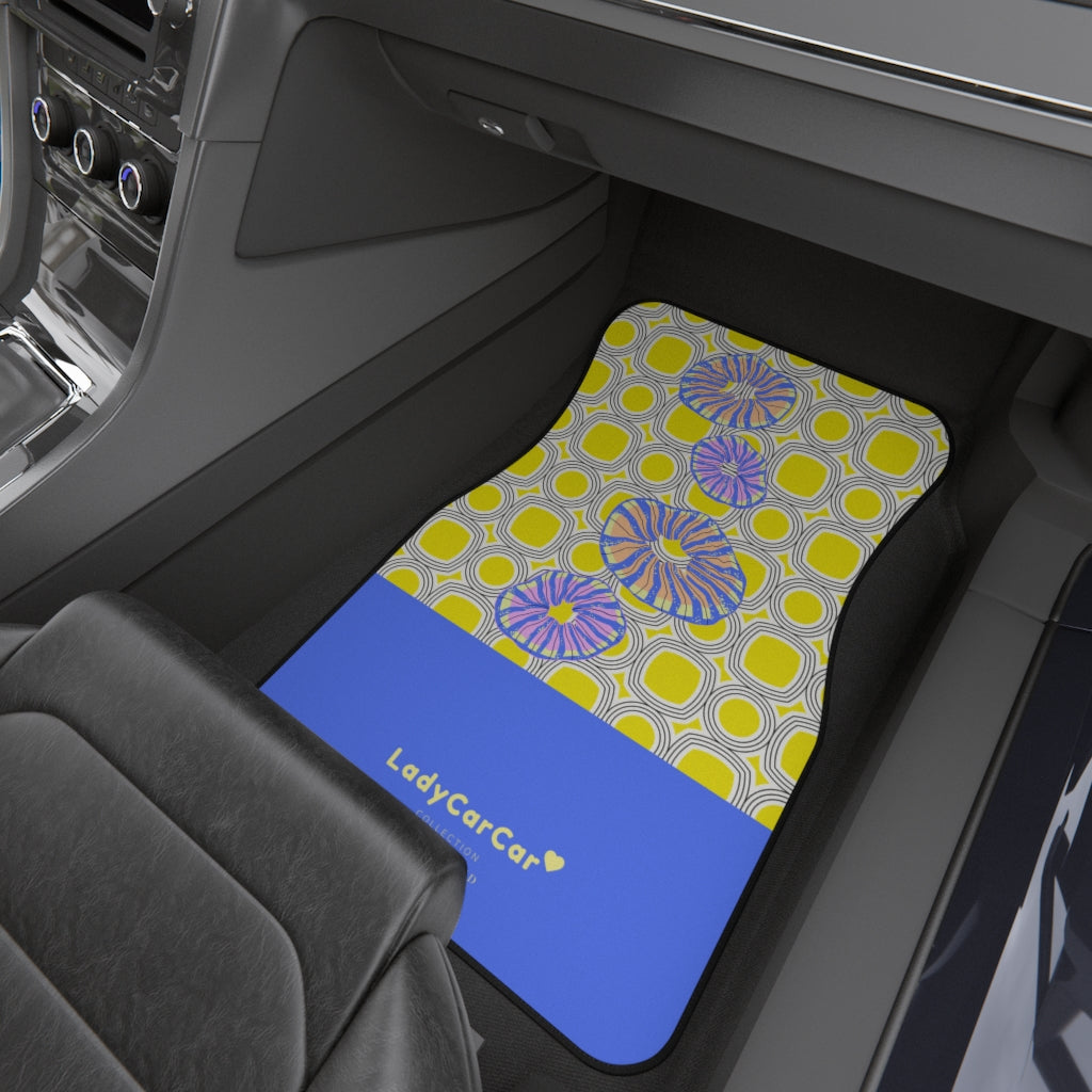 Retro mood and corals I | blue | front car floor mats