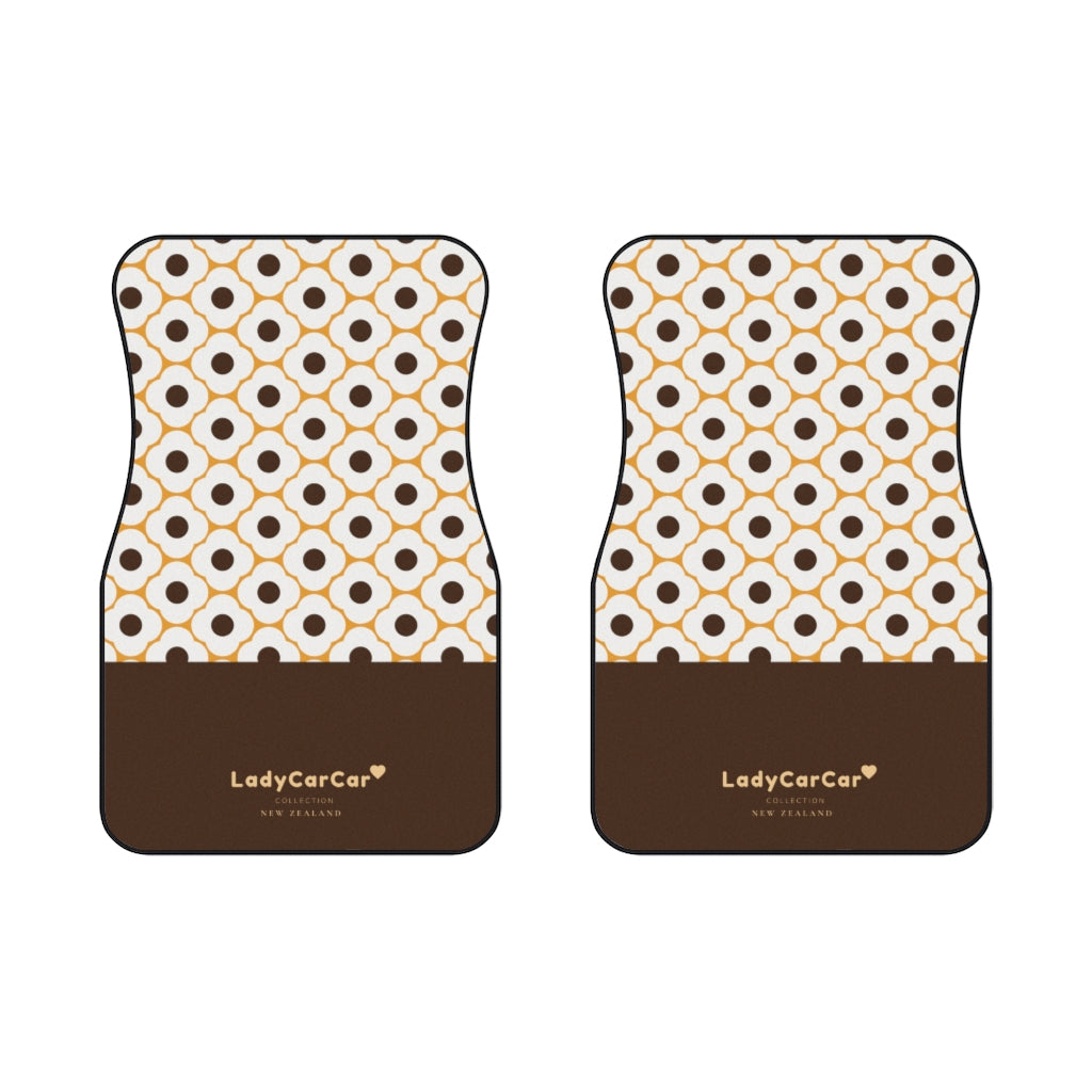 Chic quatrefoil I | pine | front car floor mats