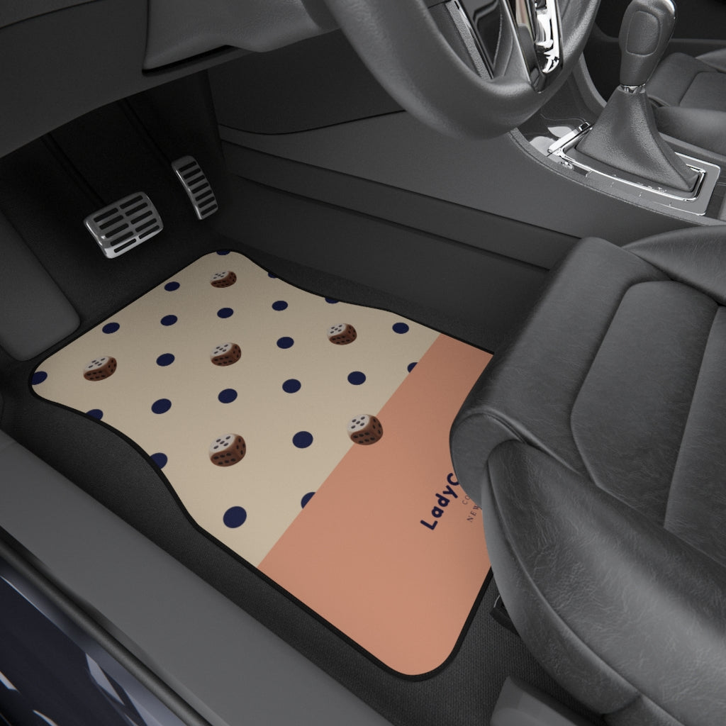 Dice dots I | beige | front car floor mats