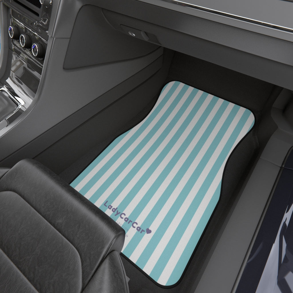 Cottage floral stripes (plain) | blue | front car floor mats