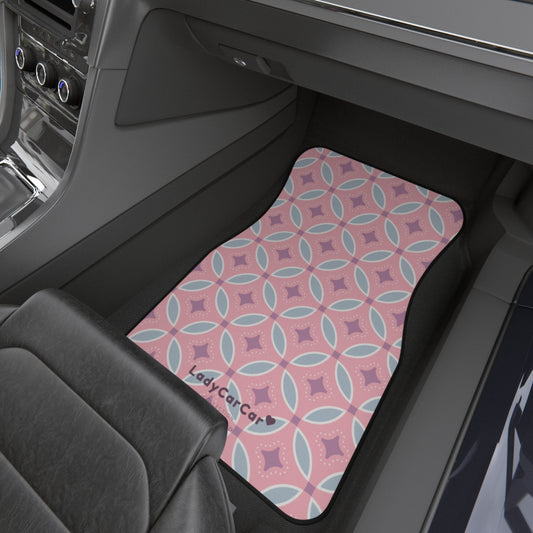 Japanese shippo pattern I | pink | front car floor mats