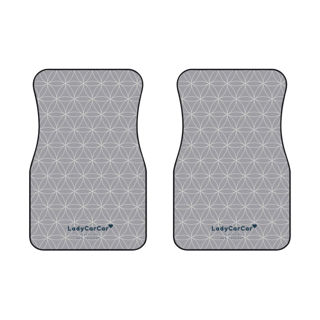 Japanese shippo pattern II | grey | front car floor mats