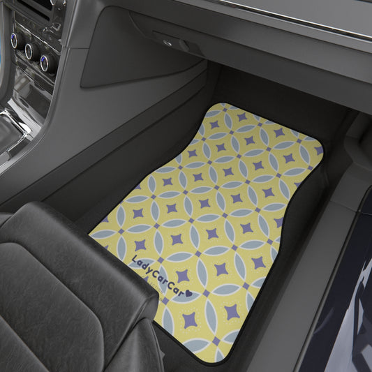 Japanese shippo pattern I | baby yellow | front car floor mats