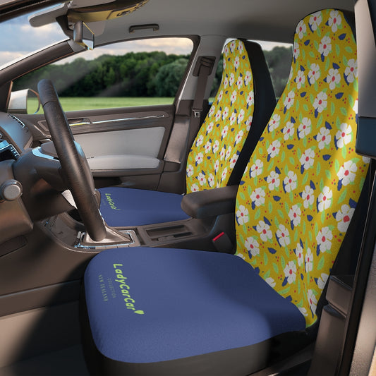 Busy lizzies garden | blue | car seat covers