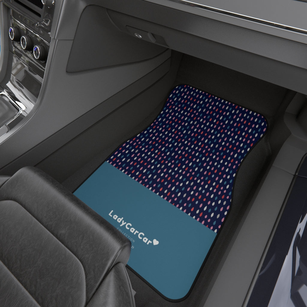 Colourful rain drops I | night | front car floor mats