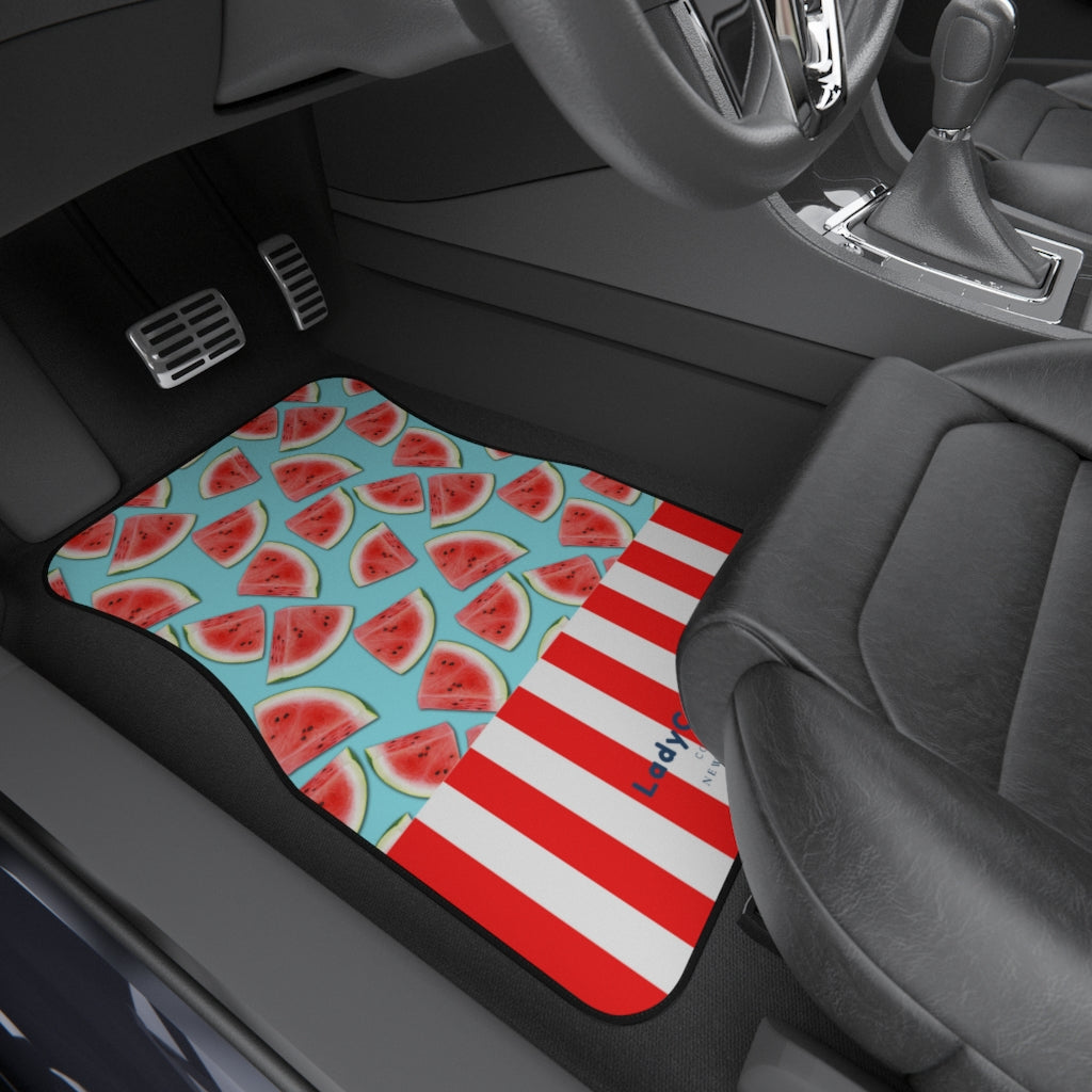 Watermelon splash I | red and blue | front car floor mats