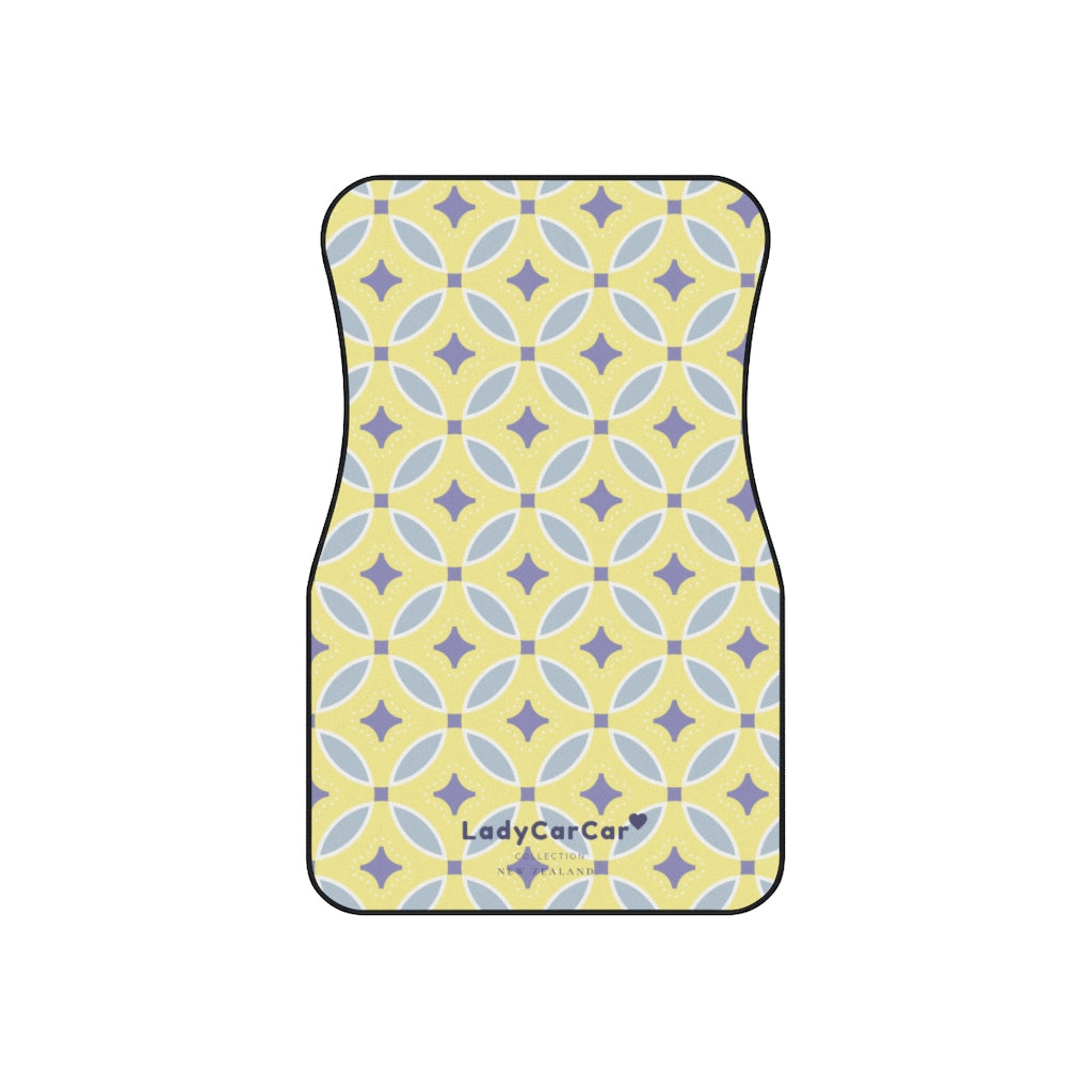 Japanese shippo pattern I | baby yellow | front car floor mats