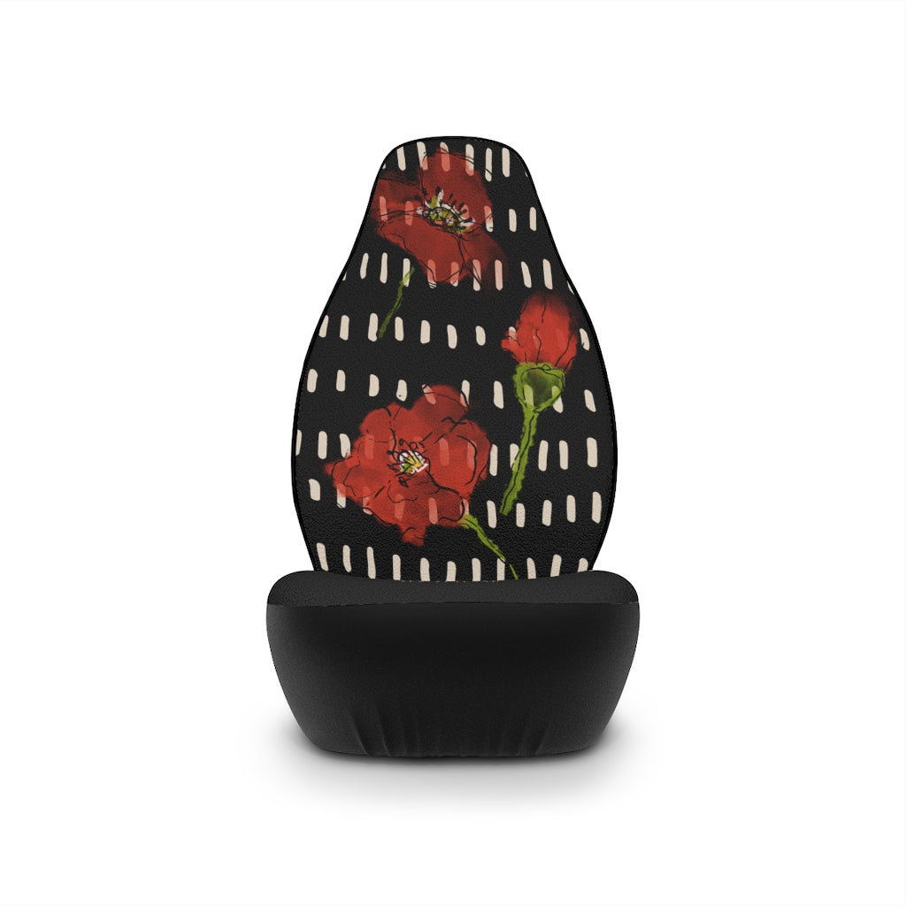 Poppies memories I | black | car seat covers