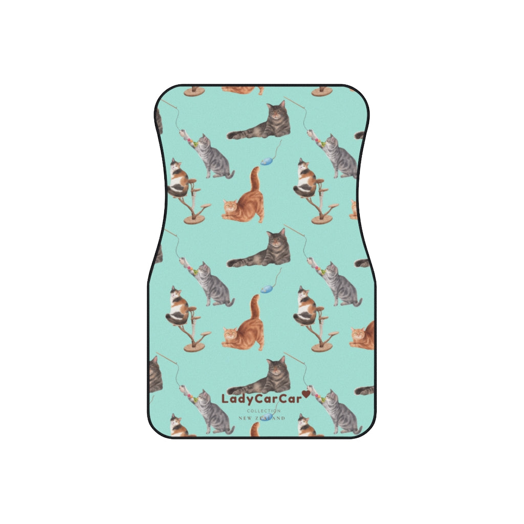 Cat playground II | mint | front car floor mats