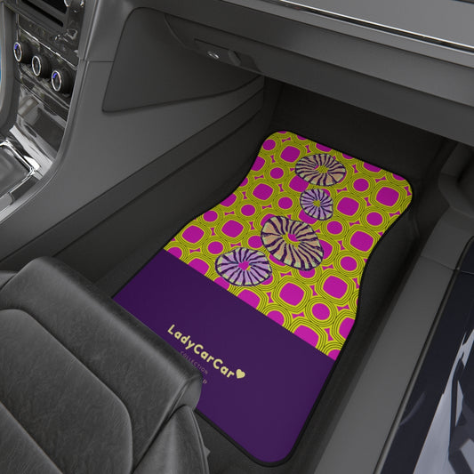 Retro mood and corals I | purple | front car floor mats